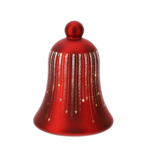 Hervit Campana natalizia in vetro con luce led D12xH17 cm