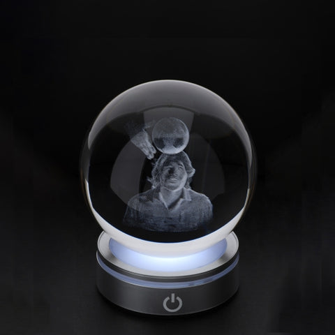 Hervit Crystal Planet Maradona, dessin 3D, sphère de cristal de 6 cm de diamètre