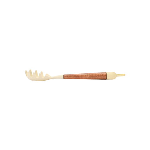 Estia Home Servispaghetti da cucina in silicone crema e legno "Allure" 33x6x4 cm