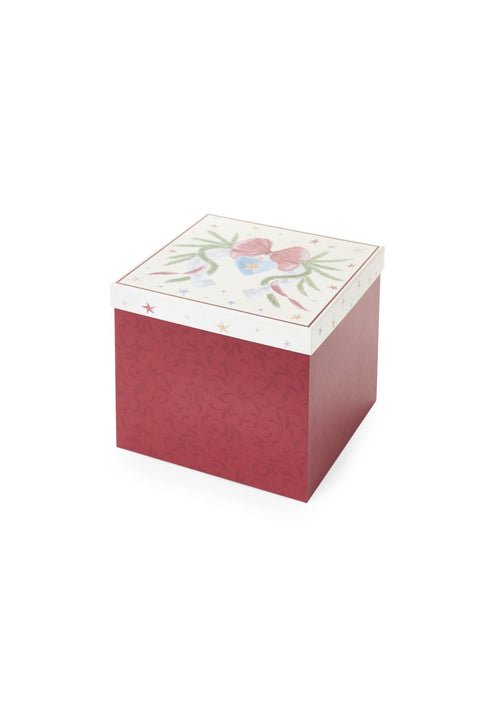 Lot de 3 boîtes de Noël carrées « Carrousel » en tissu Nuages ​​20/23/25 cm