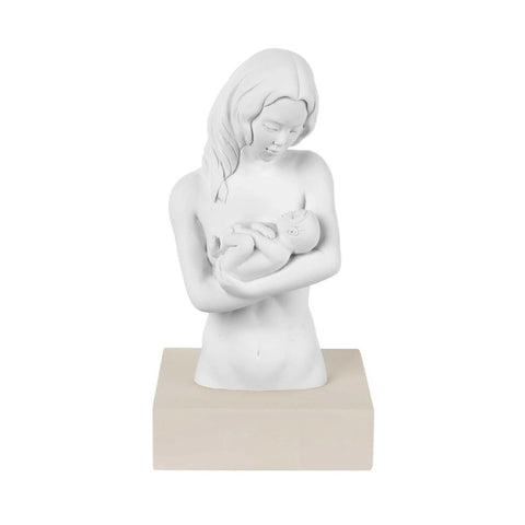 Bongelli Preziosi Statuina scultura busto Maternitàbianca, base nocciola H15 cm
