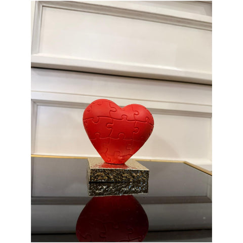 Chiaraela Decoro Cuore puzzle piccolo base oro 10x9.5 cm 4 varianti(1 unità)