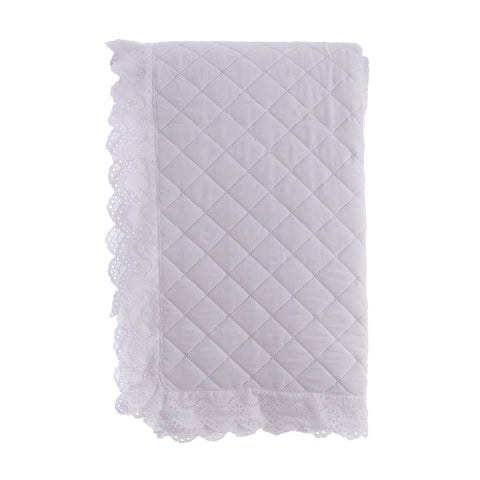 Blanc Mariclò Trapunta singola primaverile bianco con gala in pizzo "Estate di SanGallo" 180x260 cm - Angelica Home Stabia