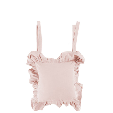 Clodette Lot de 2 coussins de chaise à volants "Daily Panama" 42x42+16 cm