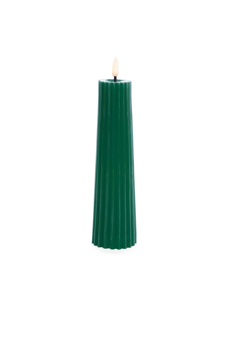 Nuvole di Stoffa Candela di natale con luce led verde D6 H21 cm