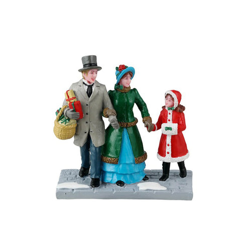 LEMAX Family shopping "Christmas Eve Shopping" in resin H7.5 x 7.2 x 3.8 cm