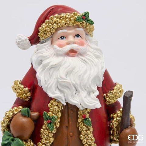 EDG Figurine Père Noël décoration de Noël en polyrésine 13x11xH27 cm