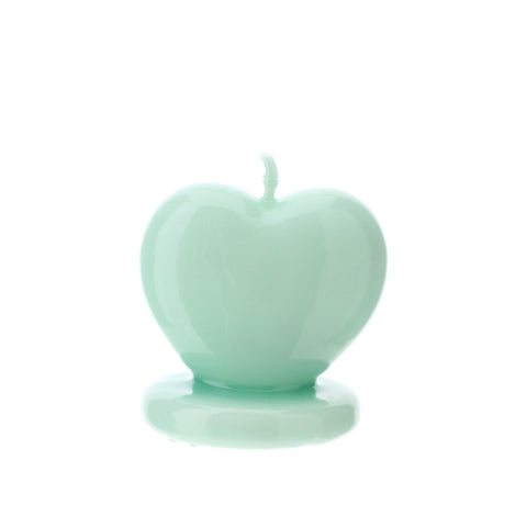 Hervit Candela Cuore laccata verde acqua 4.5xH4.5 cm