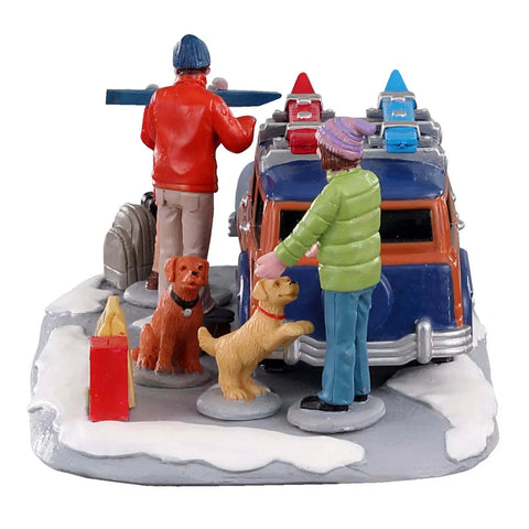 LEMAX Figurines Vacances d'hiver "Winter Vacation" H6.6×13.2×8.3 cm
