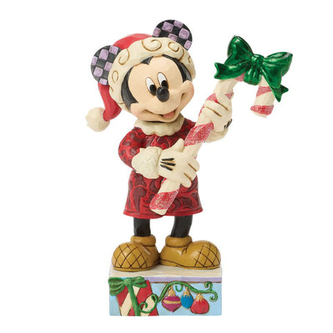 Enesco Disney Jim Shore Statuina Topolino Candy Cane in resina 9x5xH13.5 cm