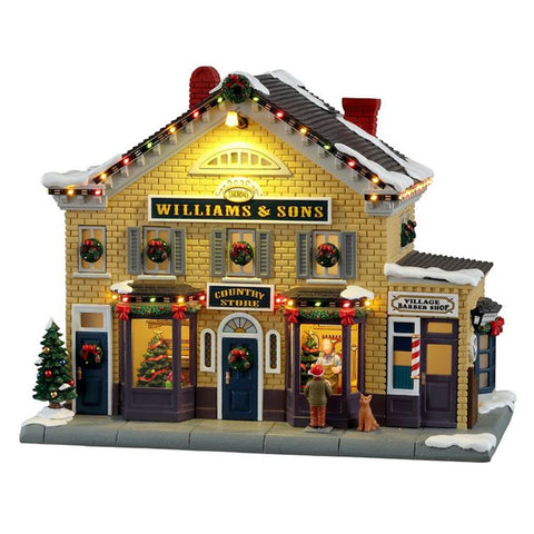 LEMAX LED illuminated building "Williams &amp; Sons Country Store" in polyresin H20 x 25 x 16 cm