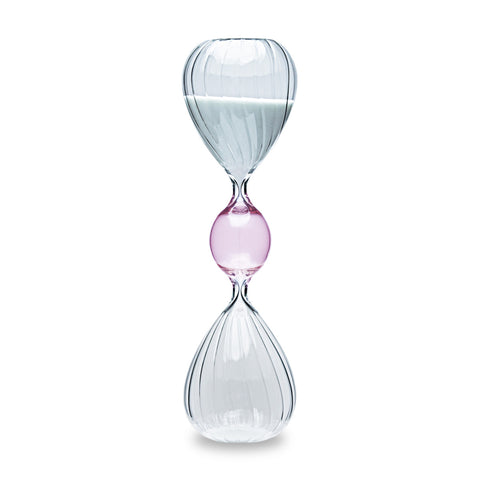 Henriette Clessidra in vetro bicolore rosa "Momenti" D9xH32 cm