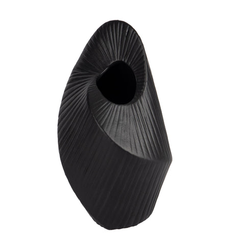 Eurolamp Vaso portafiori in ceramica nero 12,5x11,7xH23,5 cm