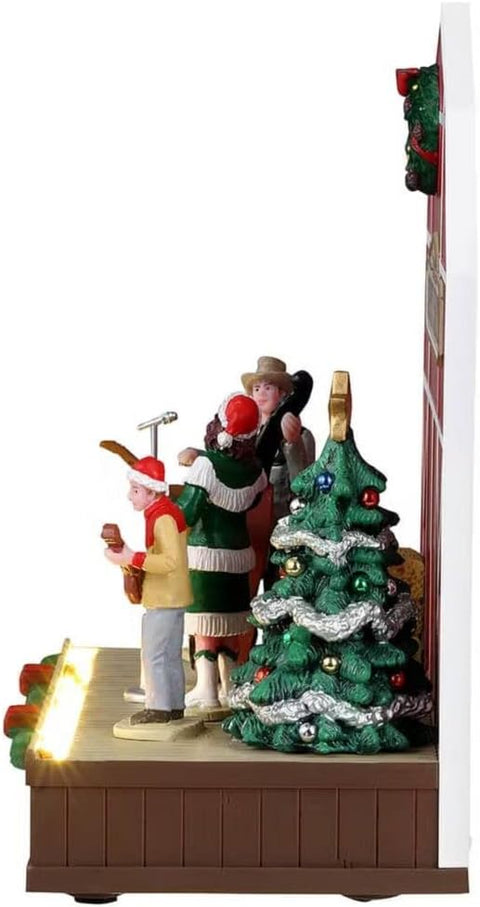 LEMAX Scena luci led "A Country Christmas" in resina H17.5x15x9.6 cm