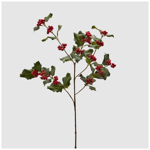 EDG - Enzo De Gasperi Christmas branch Holly Rex with berries H60 cm