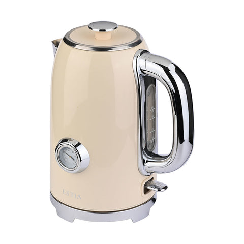 Estia Home Bollitore elettrico in acciaio inox crema "Epoque Retrò" 2200w 1.7lt
