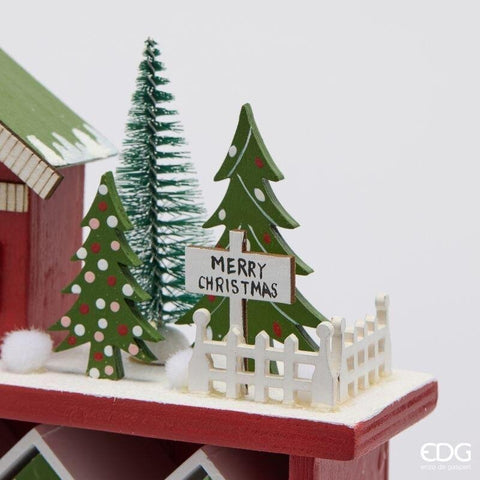 EDG Calendario dell'avvento in legno 24 casette 27x8xH38,5 cm
