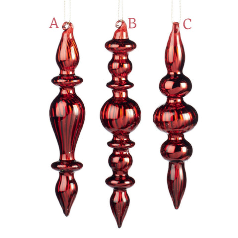 GOODWILL Red glass pendant H16 cm 3 variants (1pc)
