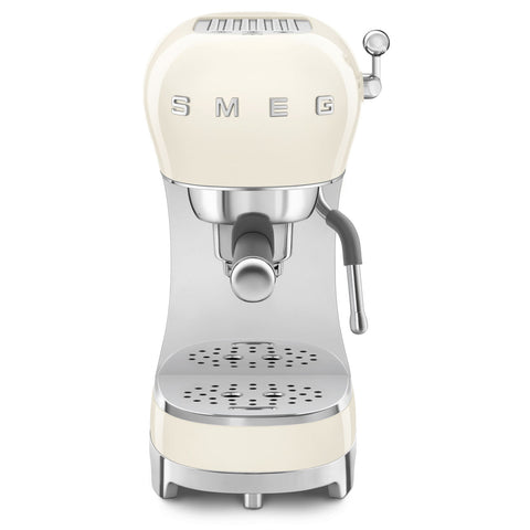 SMEG Espresso coffee machine 2 cups stainless steel cream