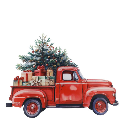 Hervit Decorazione natalizia pickup X'MAS pannello in metallo 71xH56 cm