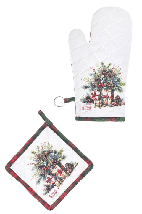 Cloth Clouds Set Glove + Potholder "Christmas is Coming" 6 variants (2 units)