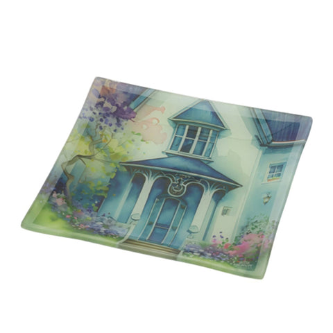 Hervit Piatto in vetro "Cottage" 20x20 cm 4 varianti(1pz)