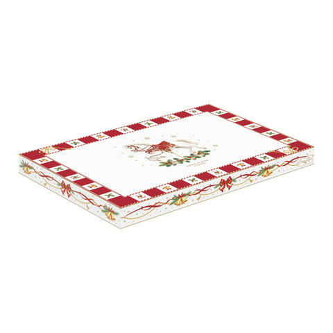 Easy Life Vassoio di natale ovale in porcellana "Christmas Tale" 35x23.5 cm