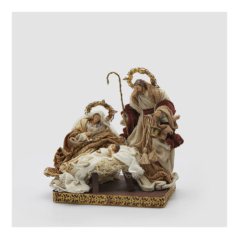 EDG Holy Family Nativity Scene resin and fabric brown 15x26xH29 cm