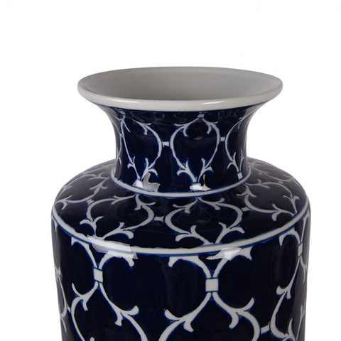 Clayre & Eef Vaso portafiori in ceramica blu da tavolo D19xH41 cm
