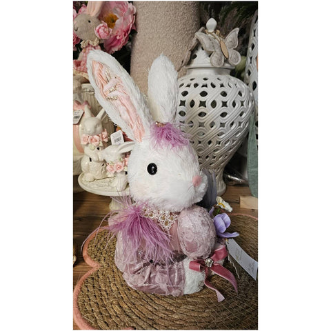 Fiori di Lena Coppia Conigli pasquali Mezzo Busto in paglia 19x15xH38 cm