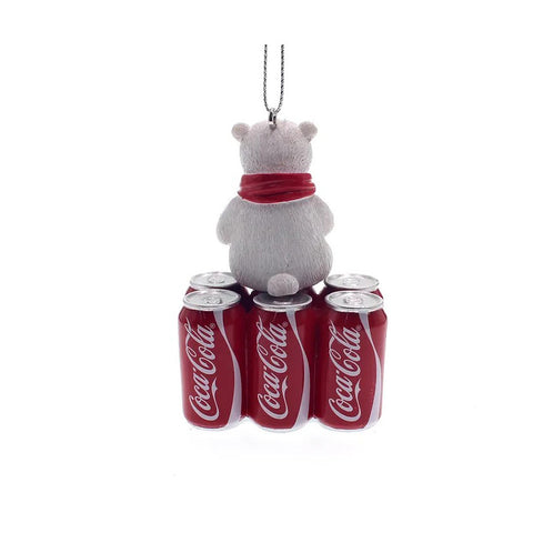 Kurt S. Adler Décoration d'arbre, Ours assis sur 6 canettes de Coca Cola 5x3xH10 cm