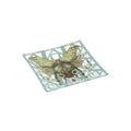 Hervit Piatto decorativo in vetro Scarabeo blu/oro "AnimalGem" 20x20 cm - Angelica Home Stabia