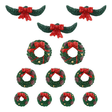 LEMAX Set 12 pezzi Ghirlande in resina "Garland And Wreaths" 2,1 cm