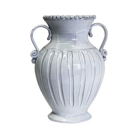 VIRGINIA CASA Vase avec perles en céramique "Galestro" fabriqué en Italie 28x25xH40cm