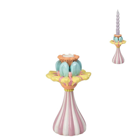 GOODWILL Portacandela di pasqua fiore in resina H20 cm - Angelica Home Stabia