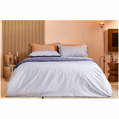 Blanc Perle Parure de lit complète draps doubles en coton + 2 taies d'oreiller "Luxembourg"