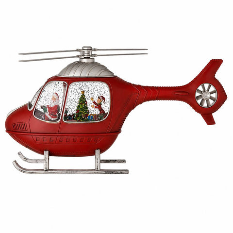 L'arte di Nacchi Elicottero con Babbo Natale luci led 47x11xH22 cm