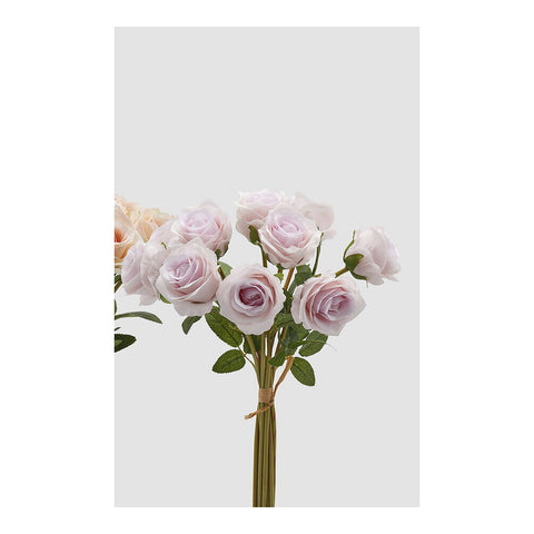 EDGEnzo de Gasperi Mazzo Bouquet 10 Rose con foglie artificiale H40 cm 2 varianti(1 unità)
