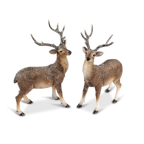 Formano Christmas Statuette Snowy Deer in Stone 2 variants (1pc)