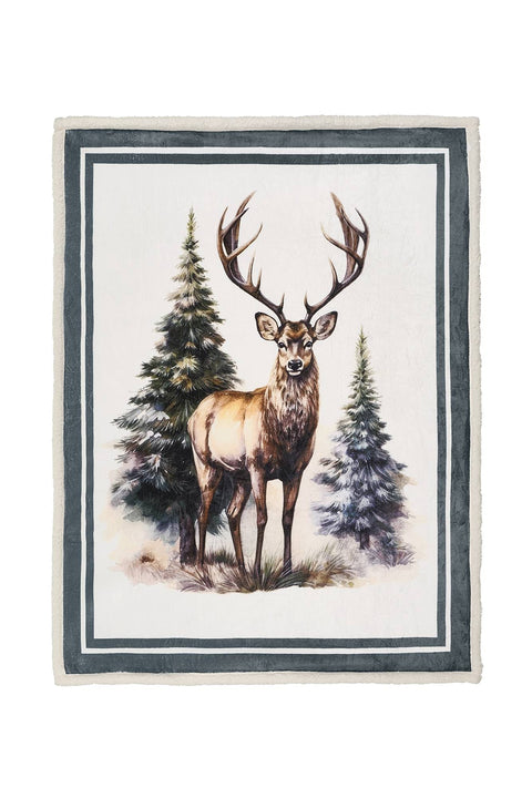 Plaid de Noël Nuages ​​+ paquet « Forêt enchantée » 130x160 cm