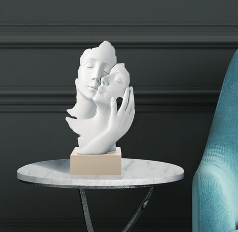 Bongelli Preziosi Statuina Face coppia bianco/nocciola, Made in Italy H17 cm