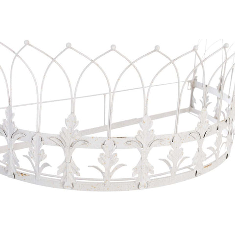 Blanc Mariclò Cielo Letto in metallo effetto anticato bianco "Curly" 66x34x25 cm