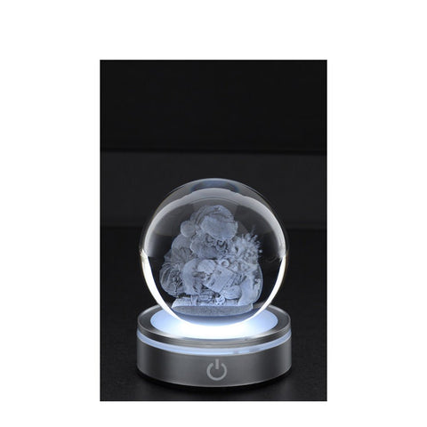 Hervit Boule de Noël en cristal Crystal Planet Père Noël motif 3D D8 cm