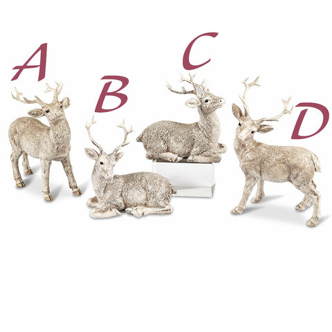 Figurine en pierre de cerf blanc de Noël Formano 4 variantes (1pc)