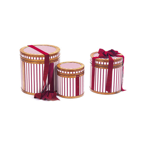 Bruco Set 3 pezzi Cappelliere di natale tonde in legno bianco/rosso