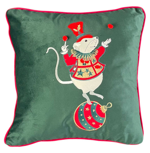 Coussin Boule de Noël Clodette Mickey Mouse « Cirque de Noel » 47x47 cm 3 variantes (1 unité)
