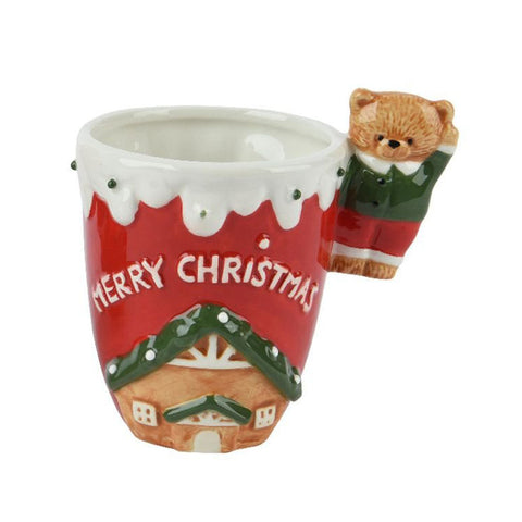 Decoris Christmas Mug in dolomite D8.5xH12 cm 2 variants (1 unit)