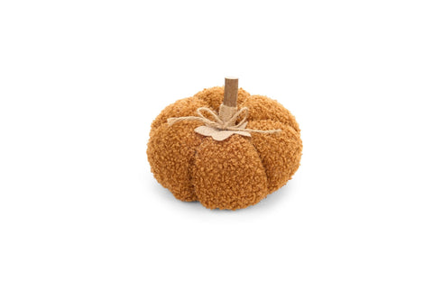 NUVOLE DI STOFFA Set 3 zucche decoro autunnale tessuto bouclet D20/17/13 cm