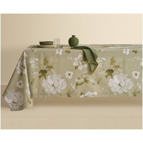 Nappe en coton imprimé « Bizet » blanc perle 170 x 360 cm, 2 variantes (1 unité)