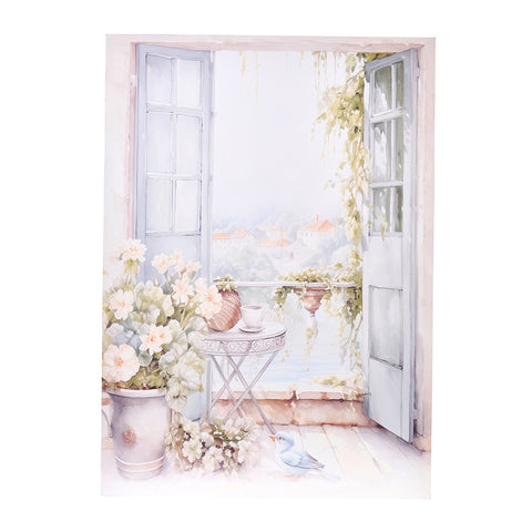 Nuvole di Stoffa Quadro canvas balcone "Le Vie en Rose" 50x70x2.5 cm 2 varianti(1pz)